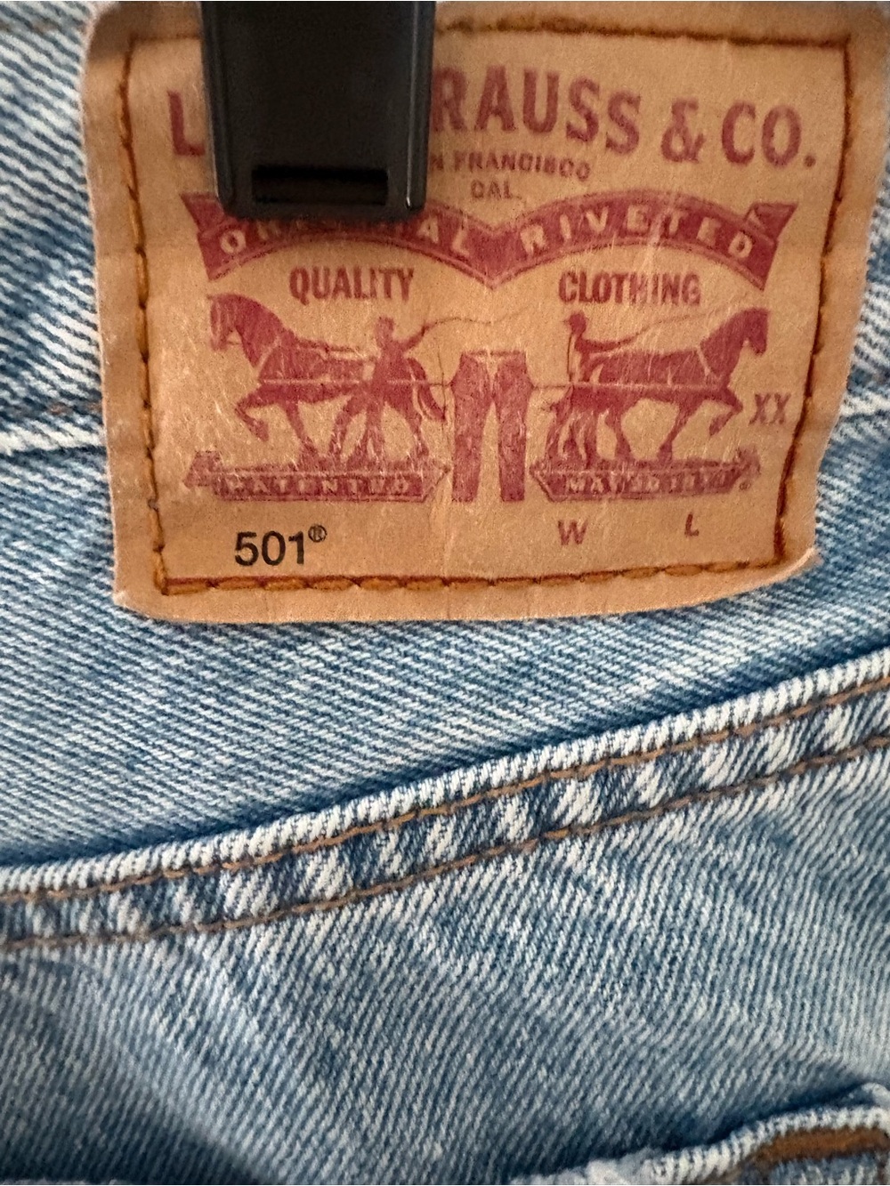 Levi's 501 Light Blue Distressed Denim Cutoff Shorts - Picture 2 of 11